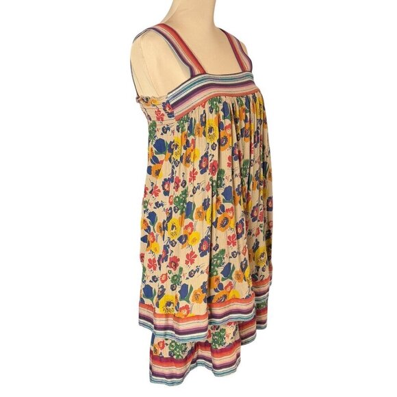 WARM NY Babydoll Mini Dress Sz.XS Tiered Floral Smocked Back Sundress Boho - Picture 4 of 13